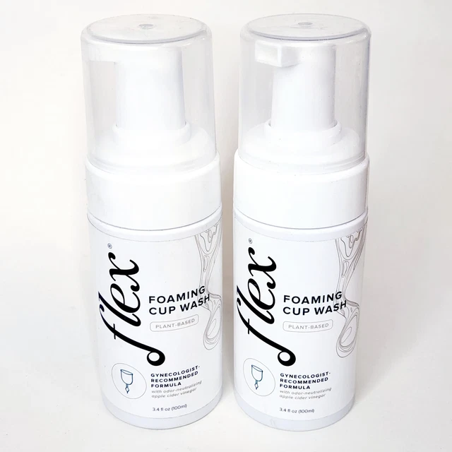 2x Flex Copa Menstrual Espuma Lavado 3,4 oz Control Neutralizante de Olores