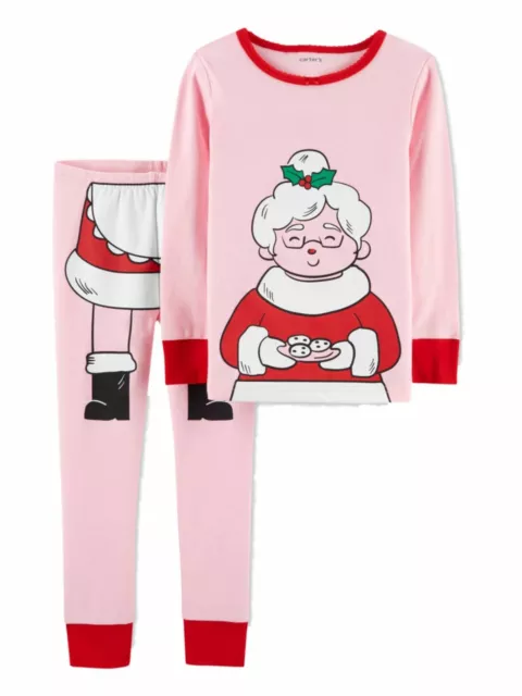 Carters Infant & Toddler Girls Mrs.Claus Pink Christmas Pajama Sleep Set