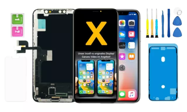 Display Incell per iPhone X 10 LCD OLED Retina HD schermo 3D Touch + KIT