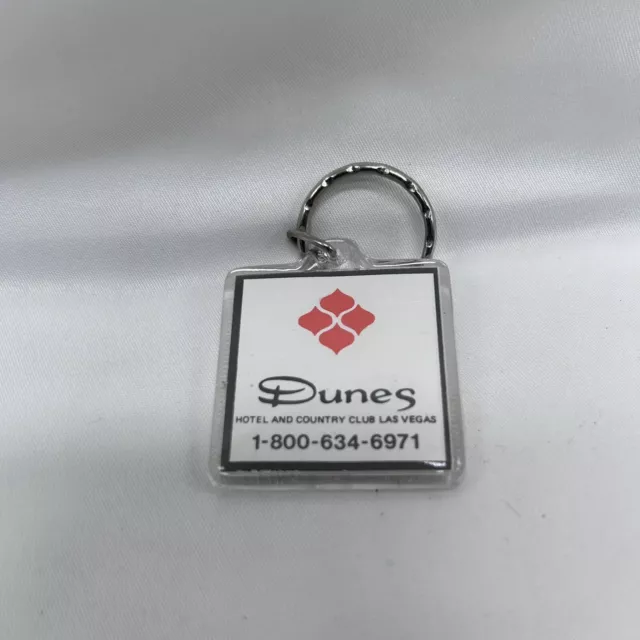 Vintage DUNES LAS VEGAS HOTEL & COUNTRY CLUB CASINO Acrylic Key Chain Ring Fob