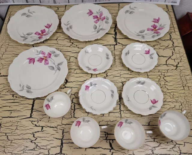 Antique Vtg Rosenthal Selb Germany Pompadour China Plate Tea Cup Saucer Set Lot