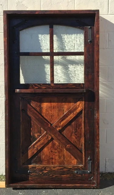 Rustic reclaimed solid Doug Fir DUTCH door glass U choose dimension storybook