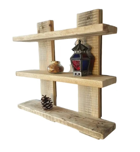 Shelf Display Unit Wall Mounted Floating Rustic Reclaimed Shabby Chic 12 Colours