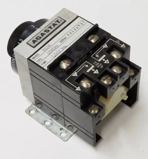 Agastat 7012AC TDAE 1.5-15 Sec Timing Relay Tested