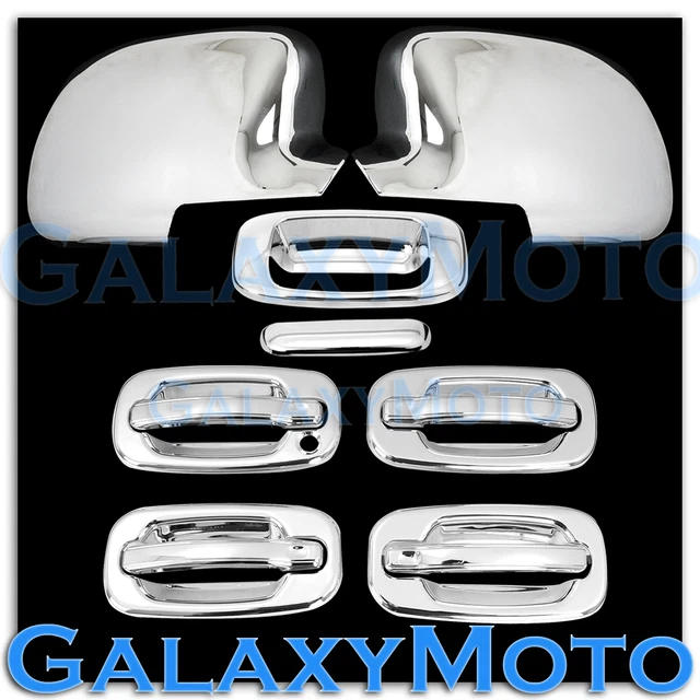 99-06 Chevy Silverado Chrome FULL Mirror+4 Door Handle+No PSG KH+Tailgate Cover
