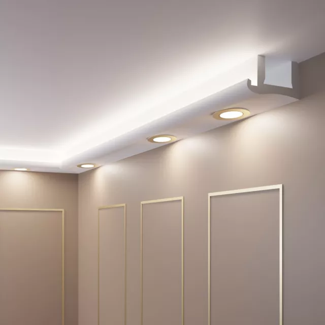 15 METROS LED Moldura Blanco de Estuco para Iluminación Indirecta XPS OL-20  EUR 112,05 - PicClick ES