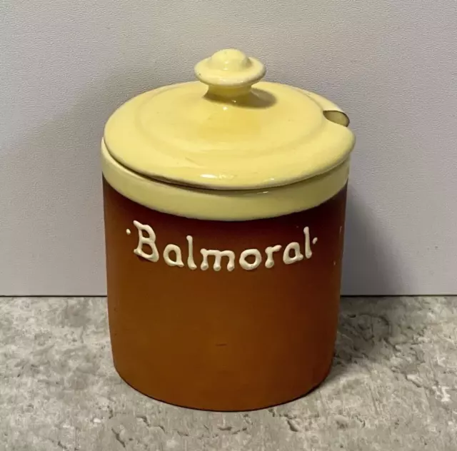 Antique Mustard Pot - BALMORAL CH Brannam Pottery 1880s Queen Victoria Endorsed