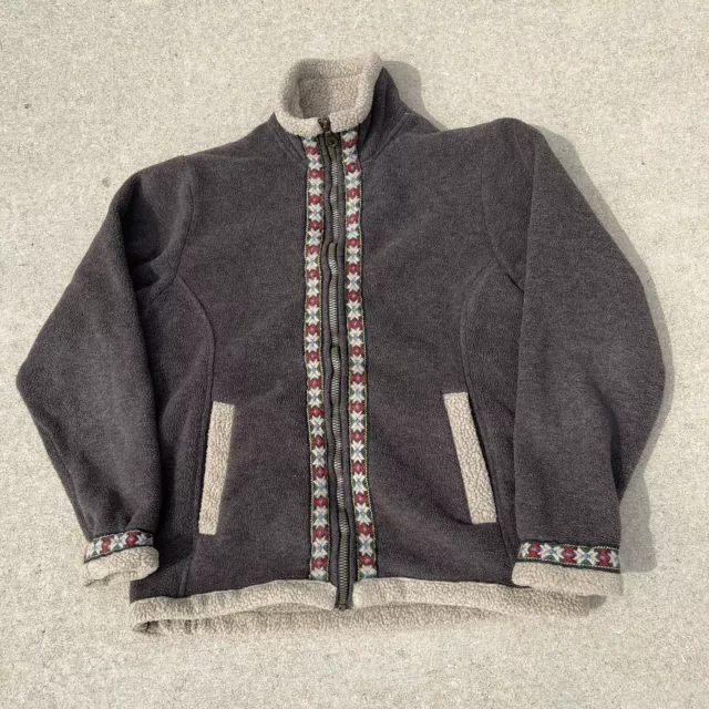 ALF By KUHL Vintage Aztec sherpa Fleece Jacket Full Zip Mens Medium brown