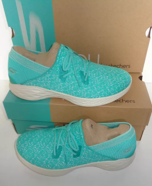 SKECHERS LADIES NEW Slip On You Exhale Mint Womens Trainers Shoes