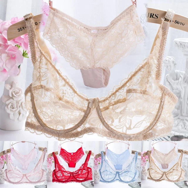 Ensemble séduisant soutiens-gorge brodés en dentelle rose 38/85B tasse séduis