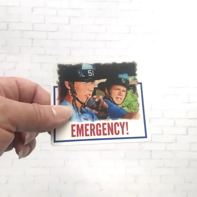 Programa de televisión de emergencia, pegatina de Roy y Johnny, paramédico, bomberos, etiqueta Squad 51