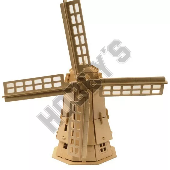 Windmill: Woodcraft Construction Kit - Wood Construction Wooden Model