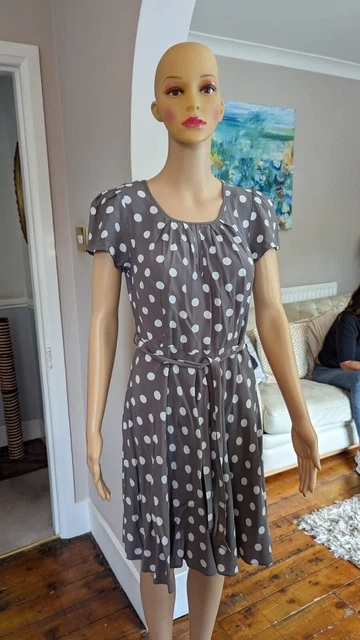 Wallis taupe best sale polka dot dress