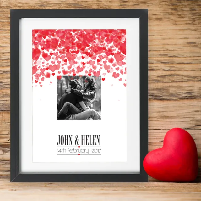 Personalisiertes Herzfoto Valentinstag Geschenkdruck Be Mine Paar Jubiläum