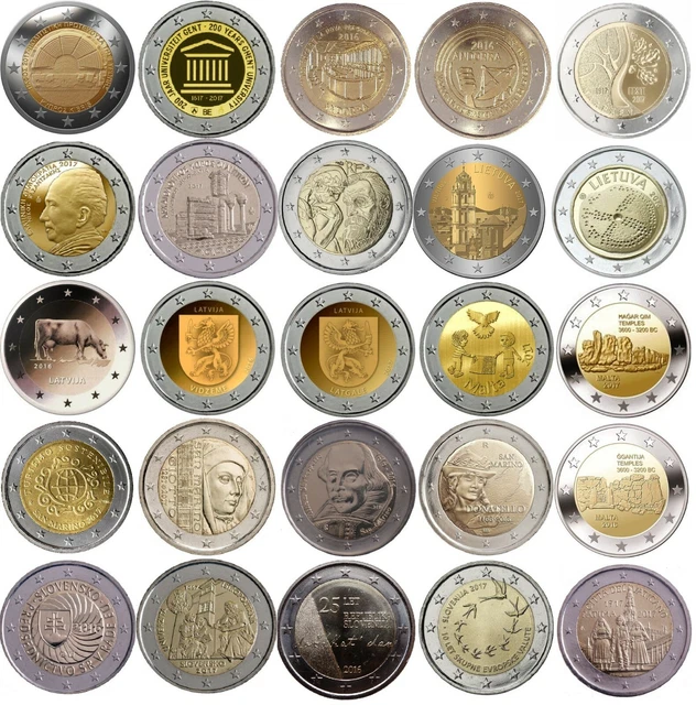 2 Euro Pièces commémoratives 2016 - 2017 - UNC / BU