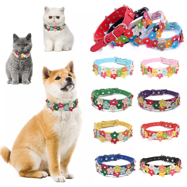 Dog Puppy Pet Collar durable Strong Lightweight PU Adjustable Skin Friendly