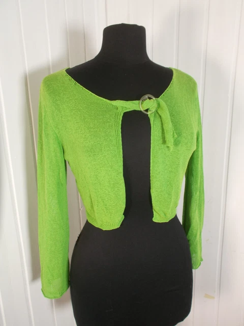 Gilet Femme SAVE THE QUEEN - Maille Acrylique Vert, Taille L 38/40, Made In Italy