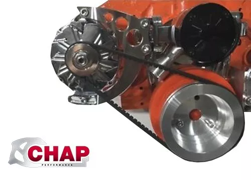 New Small Block Chevy V-Belt Kit Long Water Pump SBC LWP 283 327 350 400 2