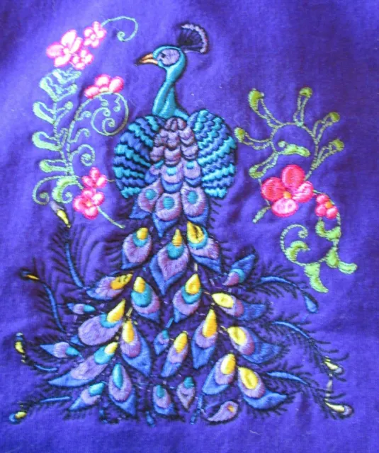 Embroidered Ladies T-Shirt - Elegant Peacocks PE01 Sizes S - XXL