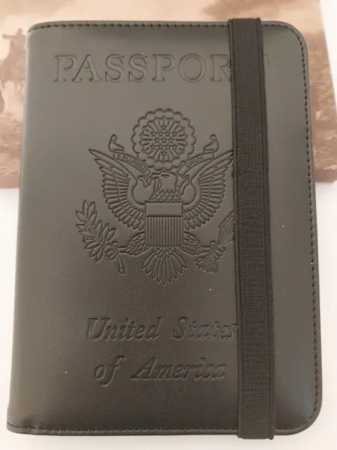 Wallet Holder Slim Leather Travel Passport  RFID Blocking ID Card Case Cover USA