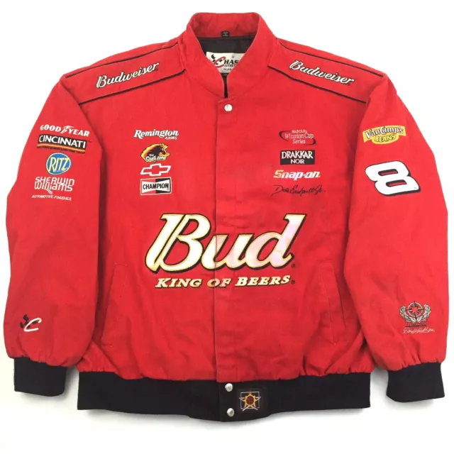 Dale Earnhardt Jr Bud King Beers Jacket Coat #8 Nascar Racing All Over Logos 2XL