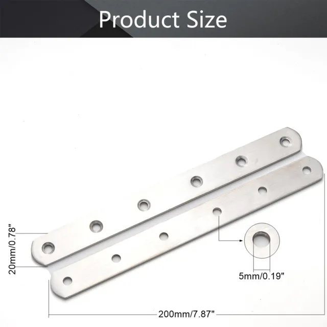 Repair Plate Stainless Steel Flat Straight Brace Bracket Furniture Hardware Fix