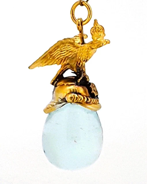 Faberge Antique Imperial Russian Egg Pendant with Blue Topaz stone, 88 silver Faberge Antique Imperial Russian Egg Pendant with Blue Topaz stone, 88 silver