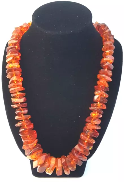 Fantastic 1930s Art Deco Tumbled Natural Warm Honey Colour Amber Necklace