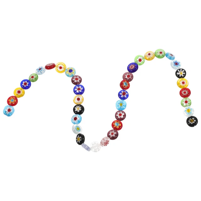 Gemstone Jewelry Flower Pattern Beads Glass Loose Beads Perforation
