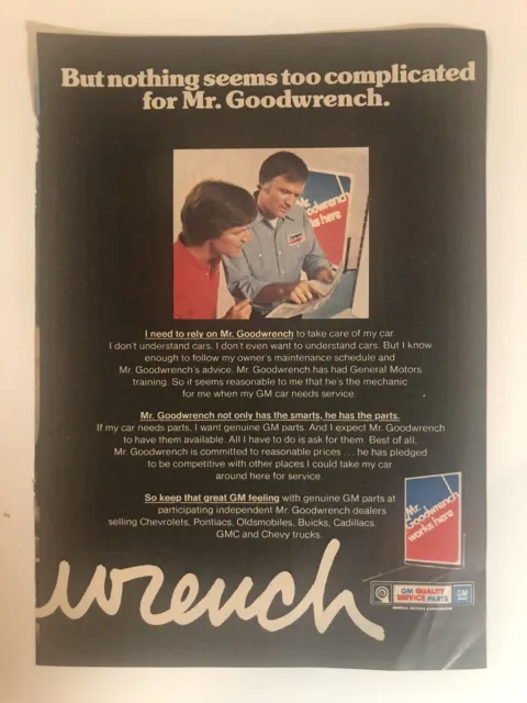 Goodwrench vintage Print Ad Advertisement Pa7