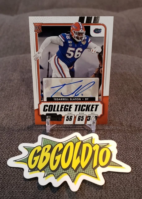 Tedarrell Slaton 2021 Panini Contenders Draft Picks College Ticket Rookie Auto