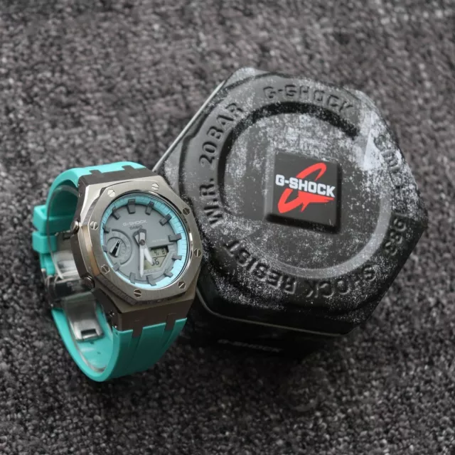 Montre Casio G-Shock Custom - GA-2110 - CASIOAK Tiffany Silver - NEUF