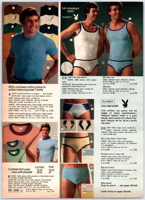 Lot of Vintage Catalog Men's Underwear Sleep Wear Print Ads