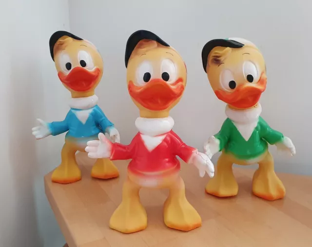 Walt Disney - Tick, Trick und Track - etwa 25 cm - alle drei Figuren - Gummi