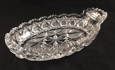 Antique American Brilliant Period Cut Glass Single Handled Dish Bowl
