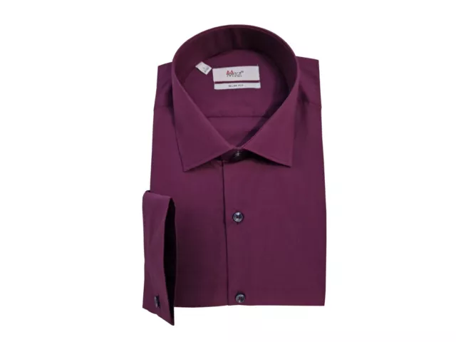 Camicia uomo slim fit braccio lungo 41/42 taglia L viola