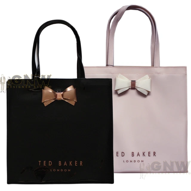 TEB BAKER DAMEN SCHLEIFE ICON SHOPPER TASCHE 'ALACON' SCHWARZ, GRAU, PINK Größe LARGE