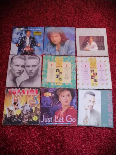 #3 JobLot 9 Vintage Vinyl 12" Roberto Carlos, MC Hammer, Bros, Petra&Co. N.1s...