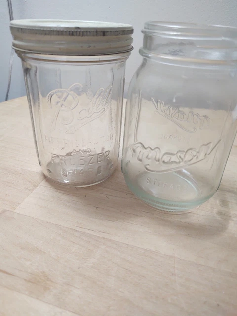 Vintage Ball Refrigerator Freezer Short Mason & Vintage Mason Storage Jars
