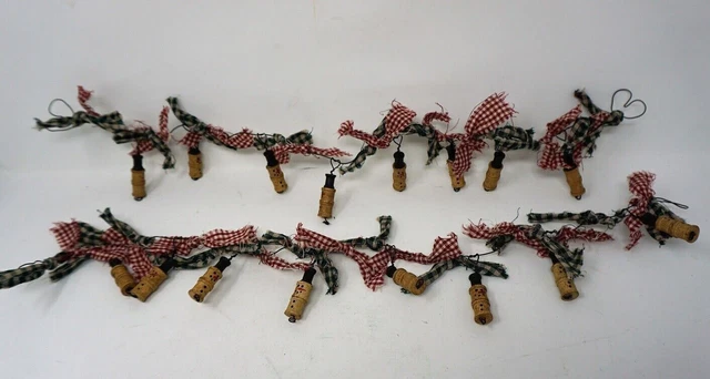 2  inches Vintage primitive rustic farm house Christmas wired fabric garland