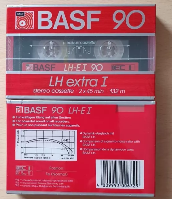 MC, Cassette, Audio, Leerkassette BASF LH extra I 90 neu verpackt, C90