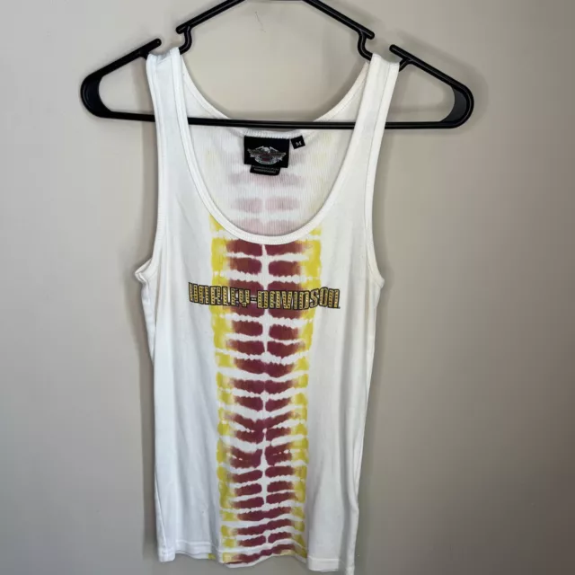 Harley-Davidson Womens Off White Sleeveless Scoop Neck Tank Top Size Medium