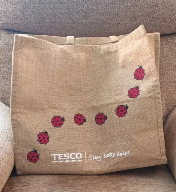 TESCO BEYOND THE Bag. Heavy Duty Large Jute Shopping Bag . Ladybirds