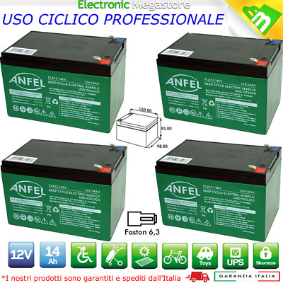 AGM BATTERIA RICARICABILE CICLICA PIOMBO 12V 12Ah 12 Ah bici elettriche ups AGM 