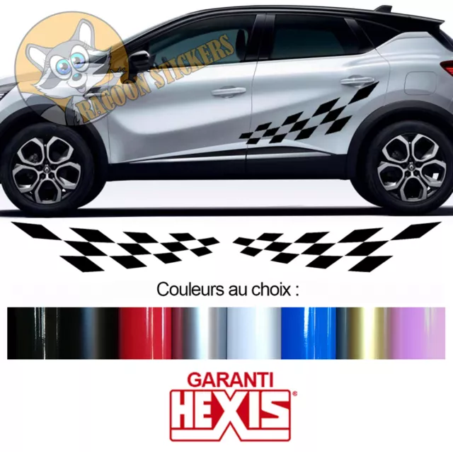 2 Bandes Damiers Pour Renault Captur Decor Sport Autocollant Sticker Bd426Ab