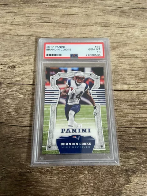 Panini Brandin Cooks 2017 PSA 10 New England Patriots GEM MT NO.85 NFL Football