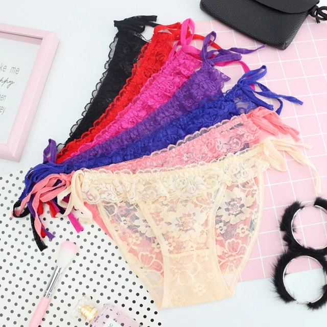 SENSUAL LACE WAIST Length Seethrough Thong G string Panties Lingerie ...