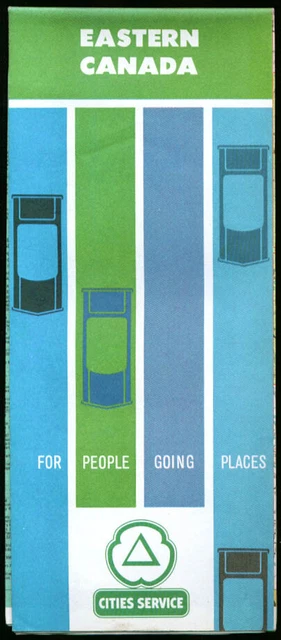 Cities Service Gasoline Road Map Eastern Canada 1963