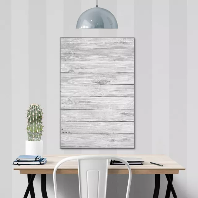 Banjado Design Glasmagnettafel mit Magneten Memoboard beschreibbar Weiß Gebeizt