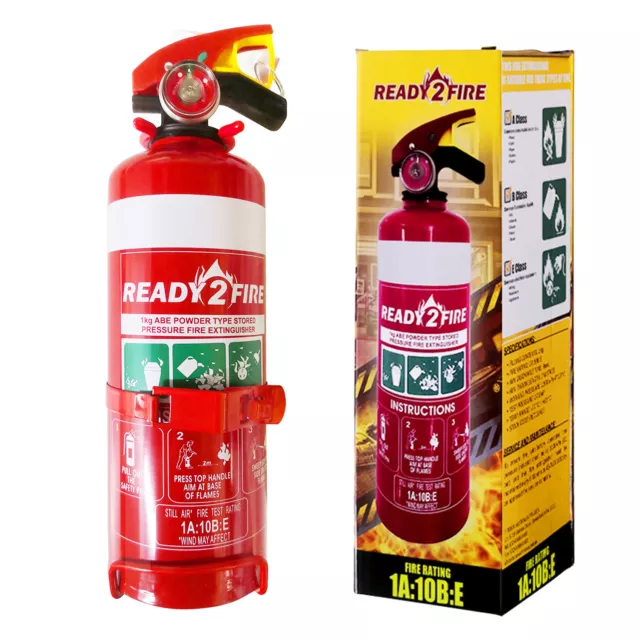 Fire Extinguisher ABE Professional Dry Chemical Powder w/ Bracket Car Boat 1kg